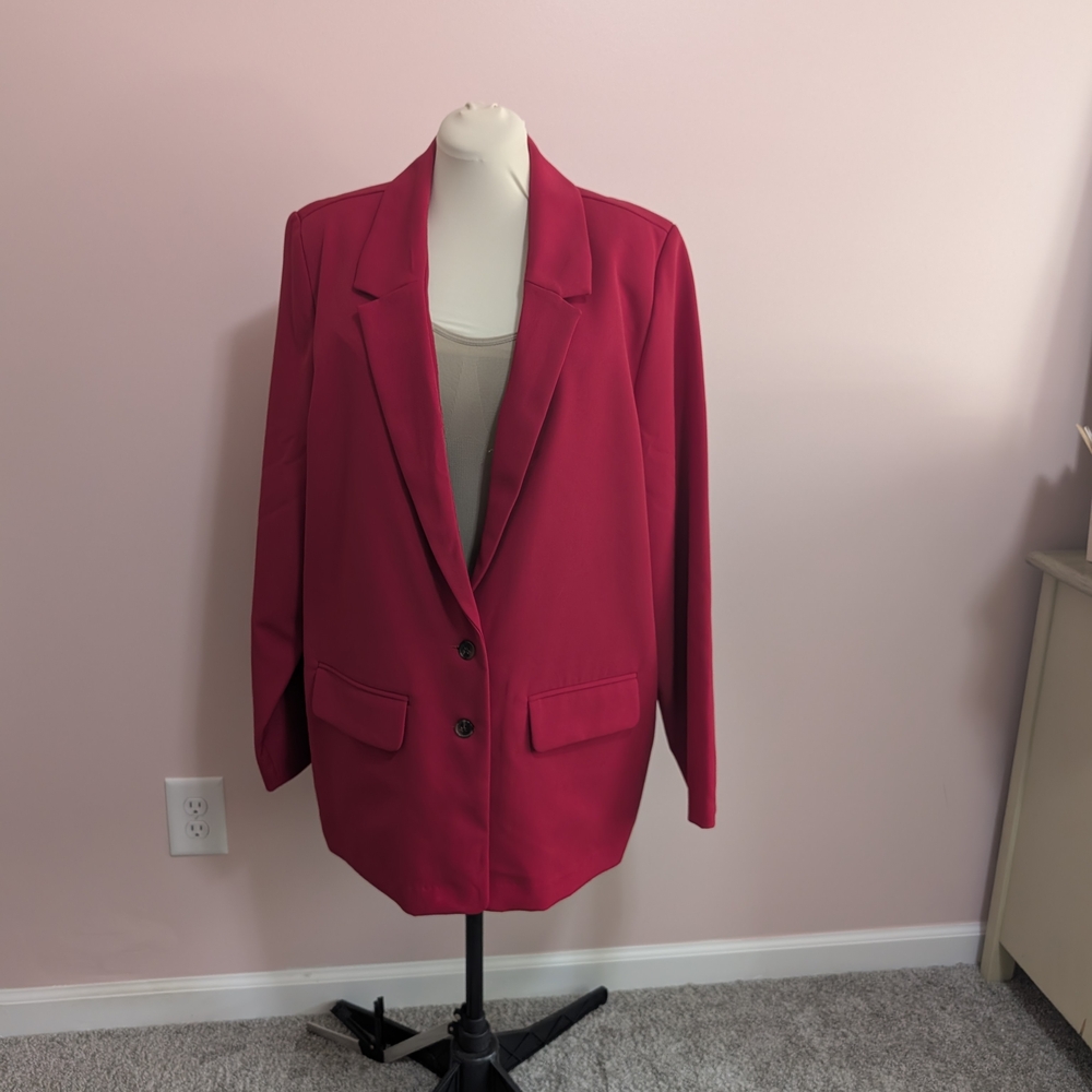 Old Navy Women's Bright Pink Single-Breasted Blazer